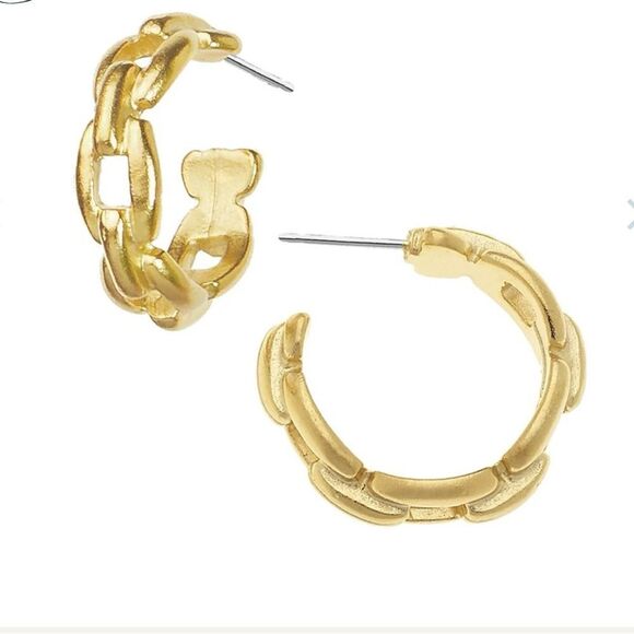 Mini Gold Hoop Earrings SUSAN SHAW - Picture 1 of 6